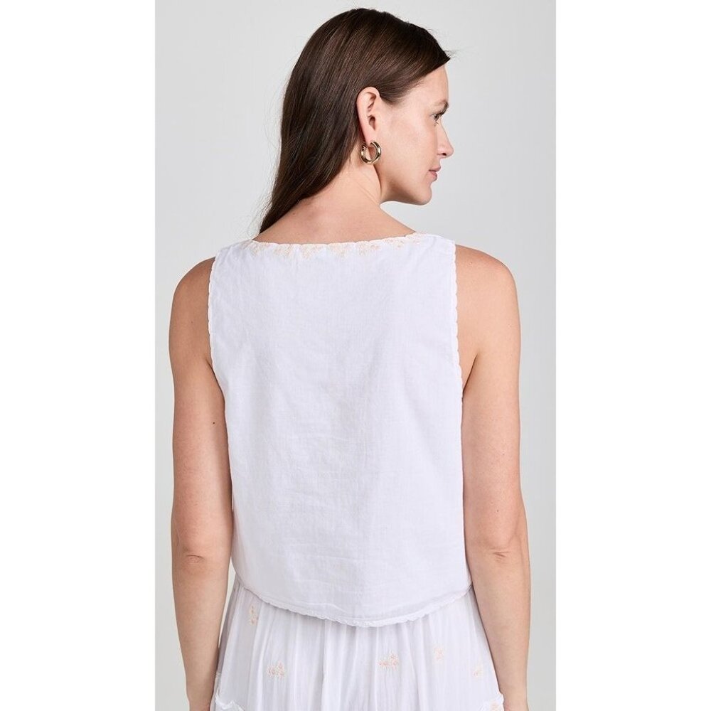 NWT Ciao Lucia Francie White Voile Hook & Eye Cotton Top Women's Small S - Picture 3 of 8